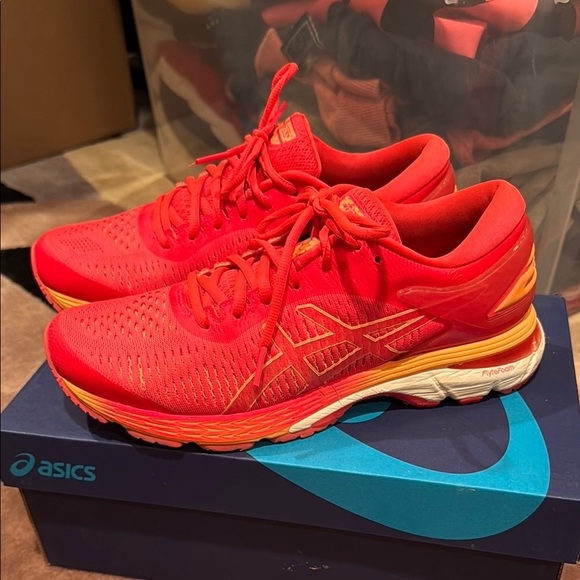 Asics Red and Orange Performance Running Shoes - Picture 3 of 5